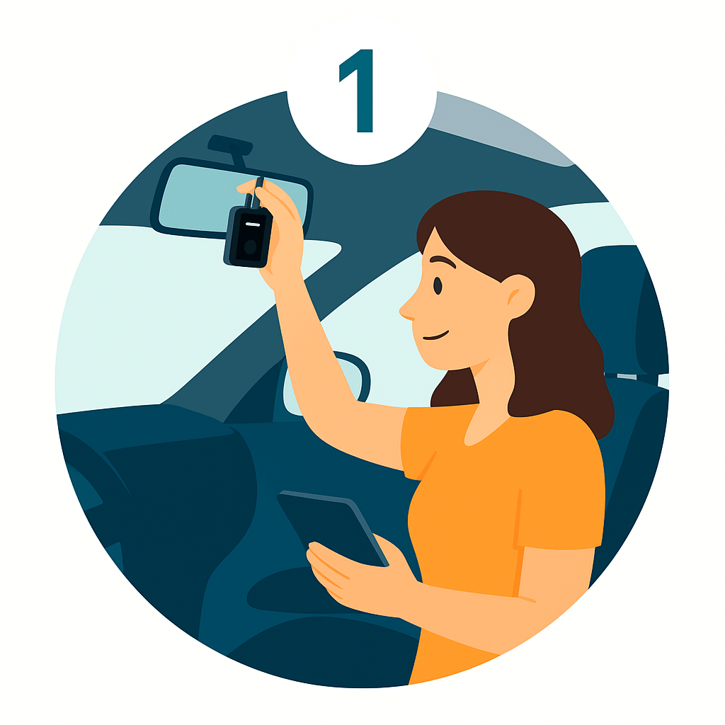 Luna GPS-enabled tag placed in vehicle
