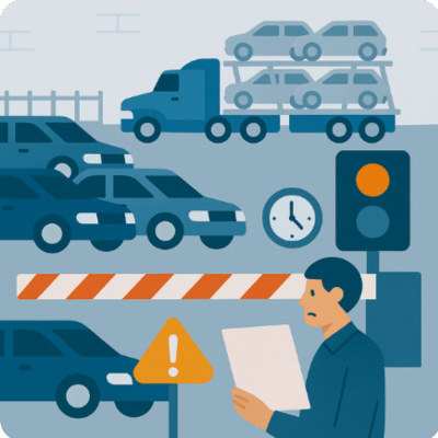 vehicle hold yard inventory gridlock
