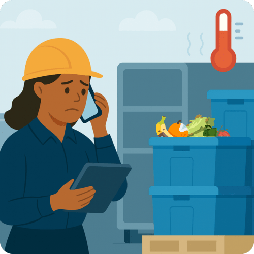 returnable containers without temperature monitoring resulting in food spoilage 