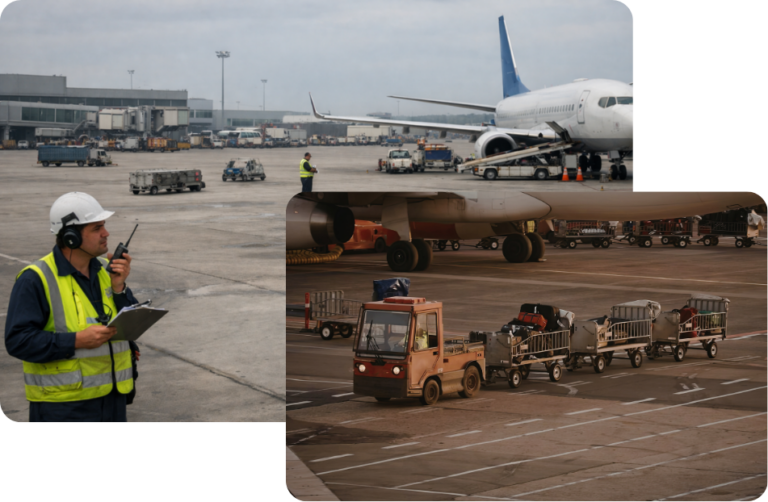 Busy tarmac with missing GSE